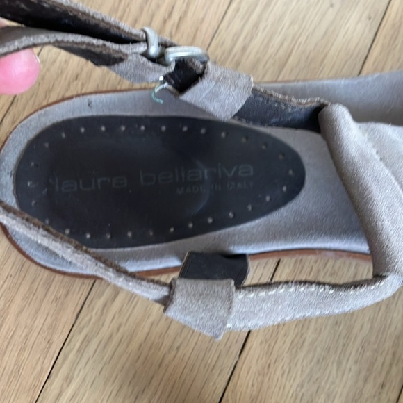 Laura Bellariva Italy tan suede fringe sandals 41 - Picture 4 of 6